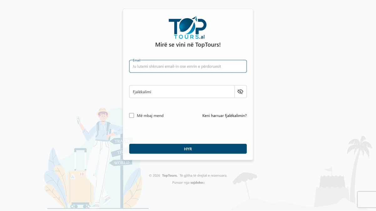 TopTours TMS - Hyrja në sistem