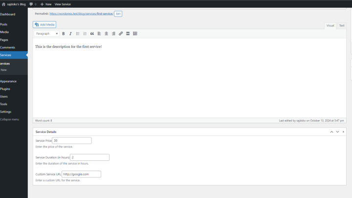 Si të Krijoni një Postim të Personalizuar ‘Shërbime’ me Meta Boxes në WordPress